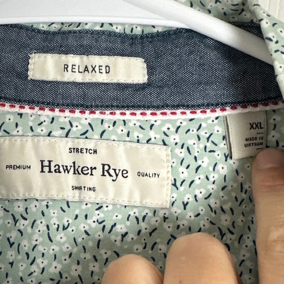 Hawker Rye Green Frat Floral Relaxed Fit Short Sleeve Button Down Men Size XXL - Picture 4 of 6